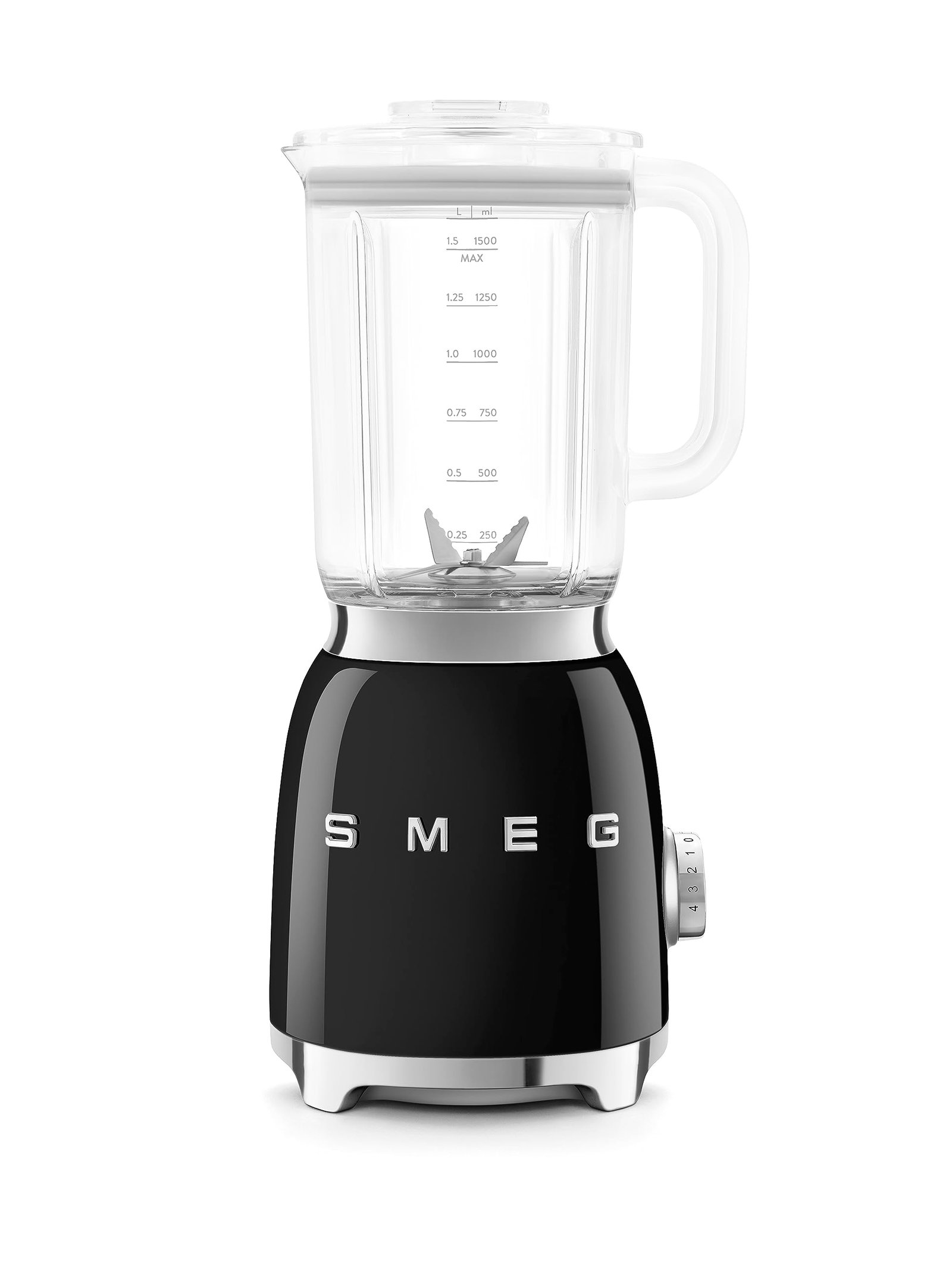 SMEG BLF03 Retro Style Blender – 600W Countertop Blender with 48 oz BPA-Free Jug, 3 Speeds + Pulse, Ice Crush & Smoothie Functions – 50s-Inspired Design-Black