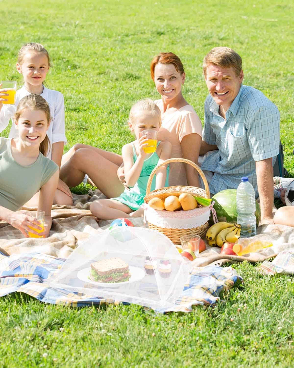 Lauon Large Food Cover,6 Pack Mesh Food Tent,17"x17",White Nylon Covers,Pop-Up Umbrella Screen Tents,Patio Net for Outdoor Camping, Picnics, Parties,BBQ,Collapsible and Reusable - Image 3