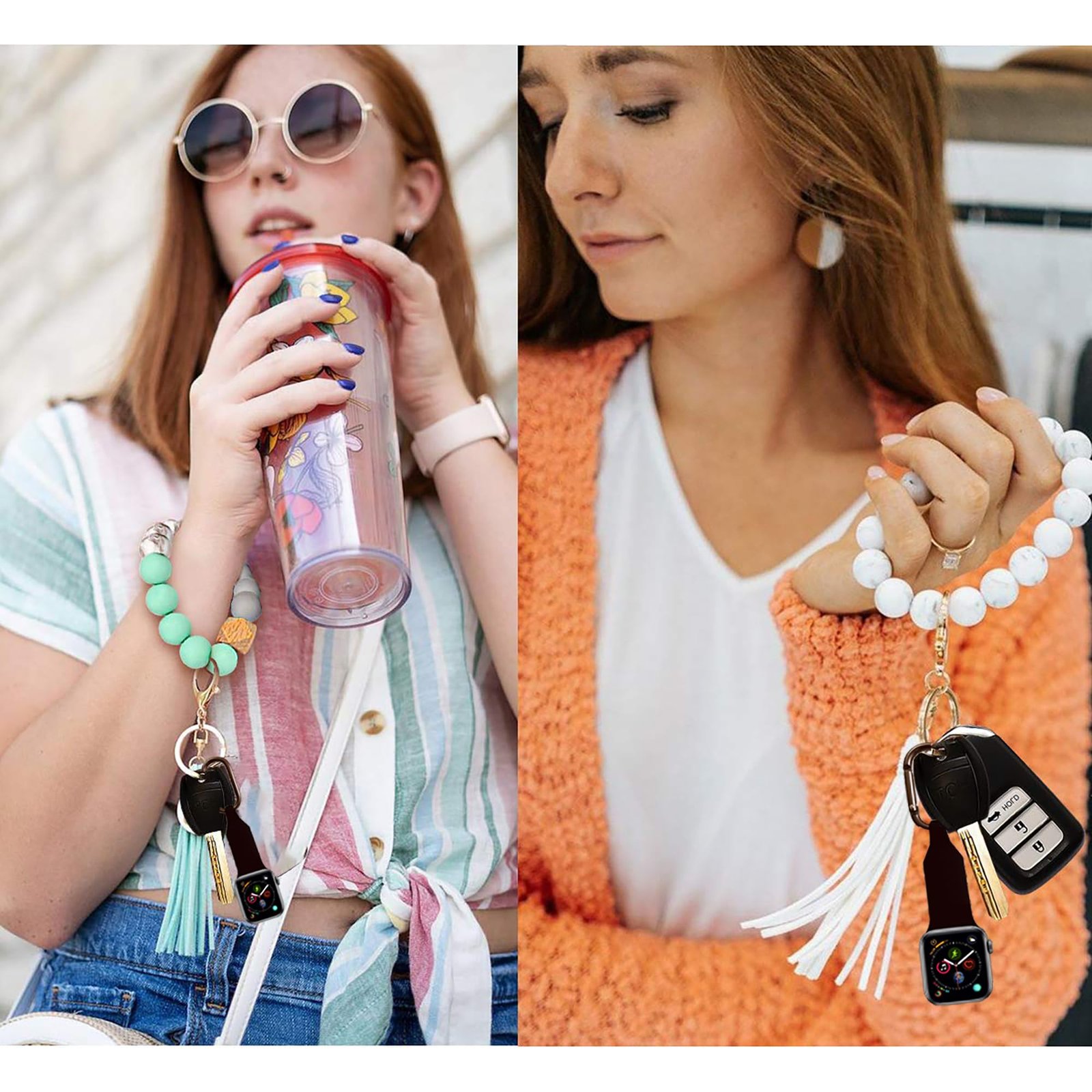 Metal Silicone Watch Band Compatible with Apple Watch Fob Necklace Keychain Clip Pocket watch Case 38mm 40mm 41mm 42mm 44mm 45mm for women men,Replacement Band for iwatch Series 9-1/SE. (Black, 38/40/41MM) - Image 4