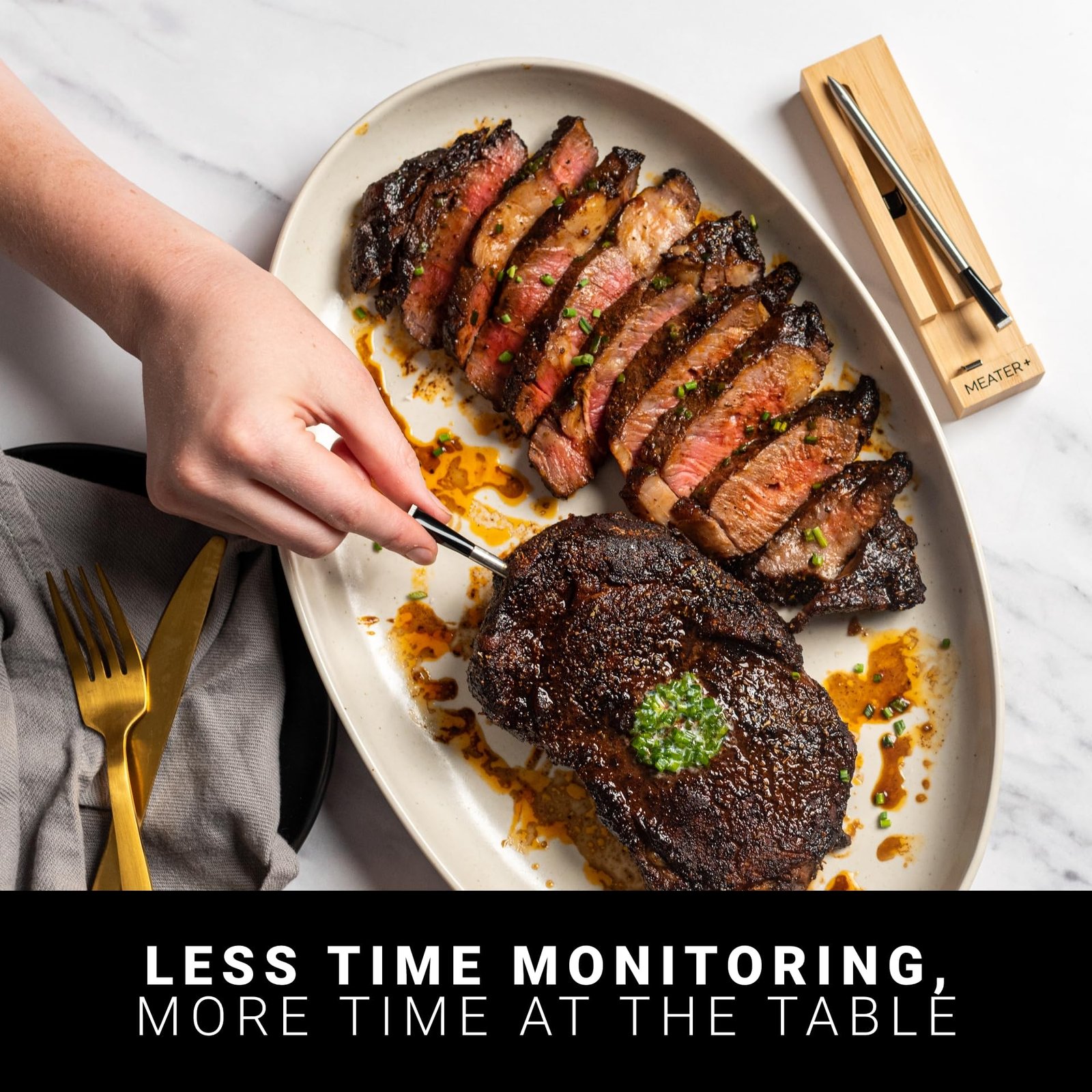 MEATER Plus: Smart Bluetooth Wireless Meat Thermometer Digital | BBQ, Grill, Oven, Smoker, Air Fryer, Kitchen | Perfect for Steak, Chicken, Turkey, and More | Delicious Recipes in App - Image 9