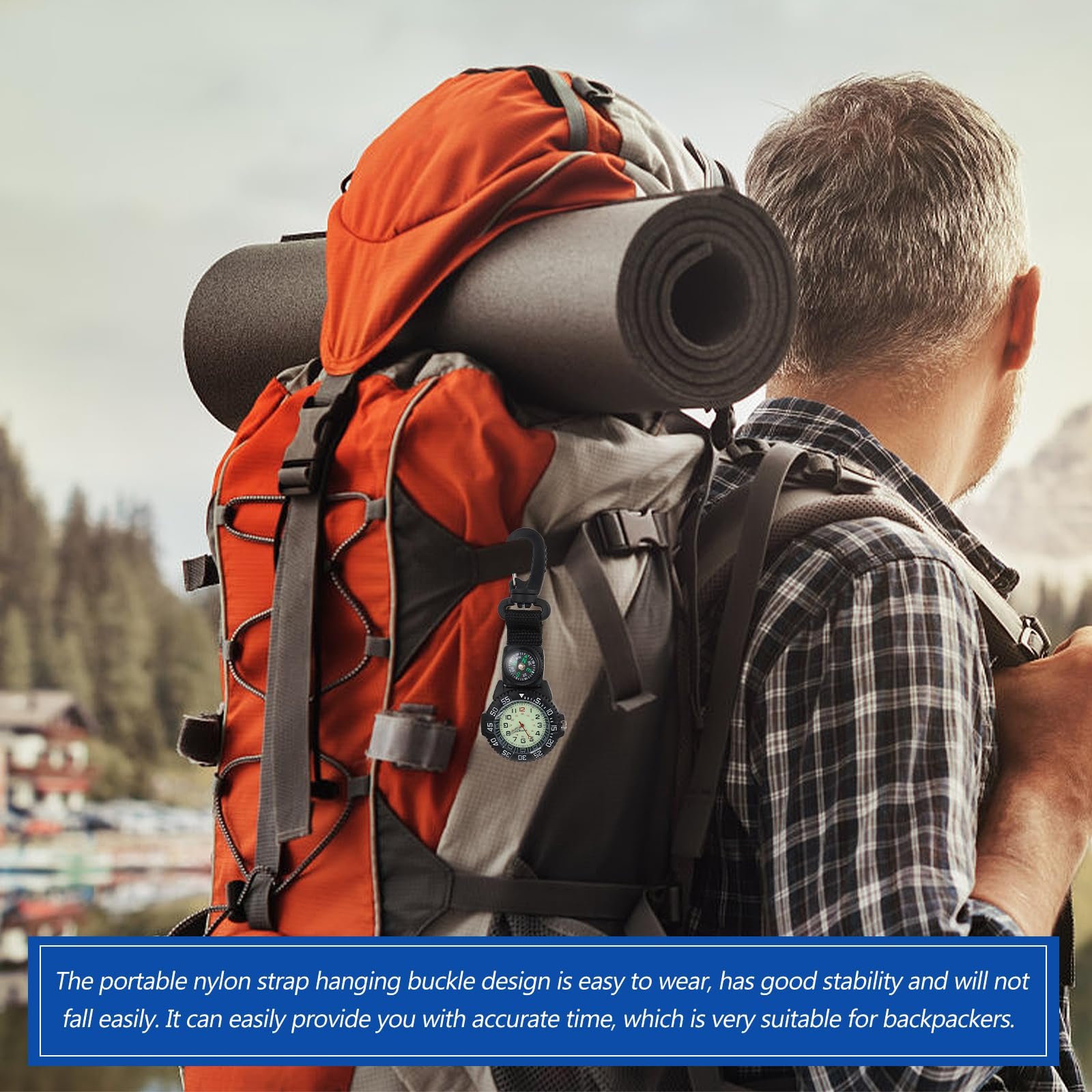 Sports Pocket Watch: Multifunction Clip-on Watch with Compass, Nylon Strap, Ideal for Hiking, Backpacking, Outdoor Activities - Image 5