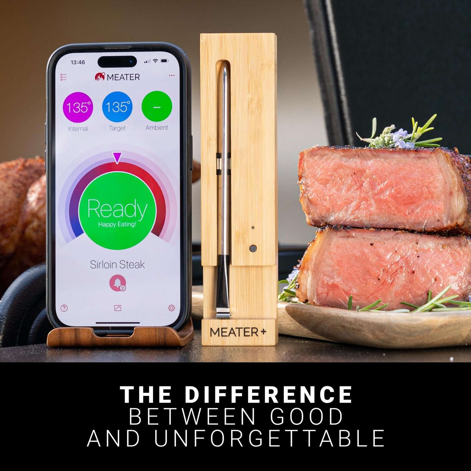 MEATER Plus: Smart Bluetooth Wireless Meat Thermometer Digital | BBQ, Grill, Oven, Smoker, Air Fryer, Kitchen | Perfect for Steak, Chicken, Turkey, and More | Delicious Recipes in App - Image 4
