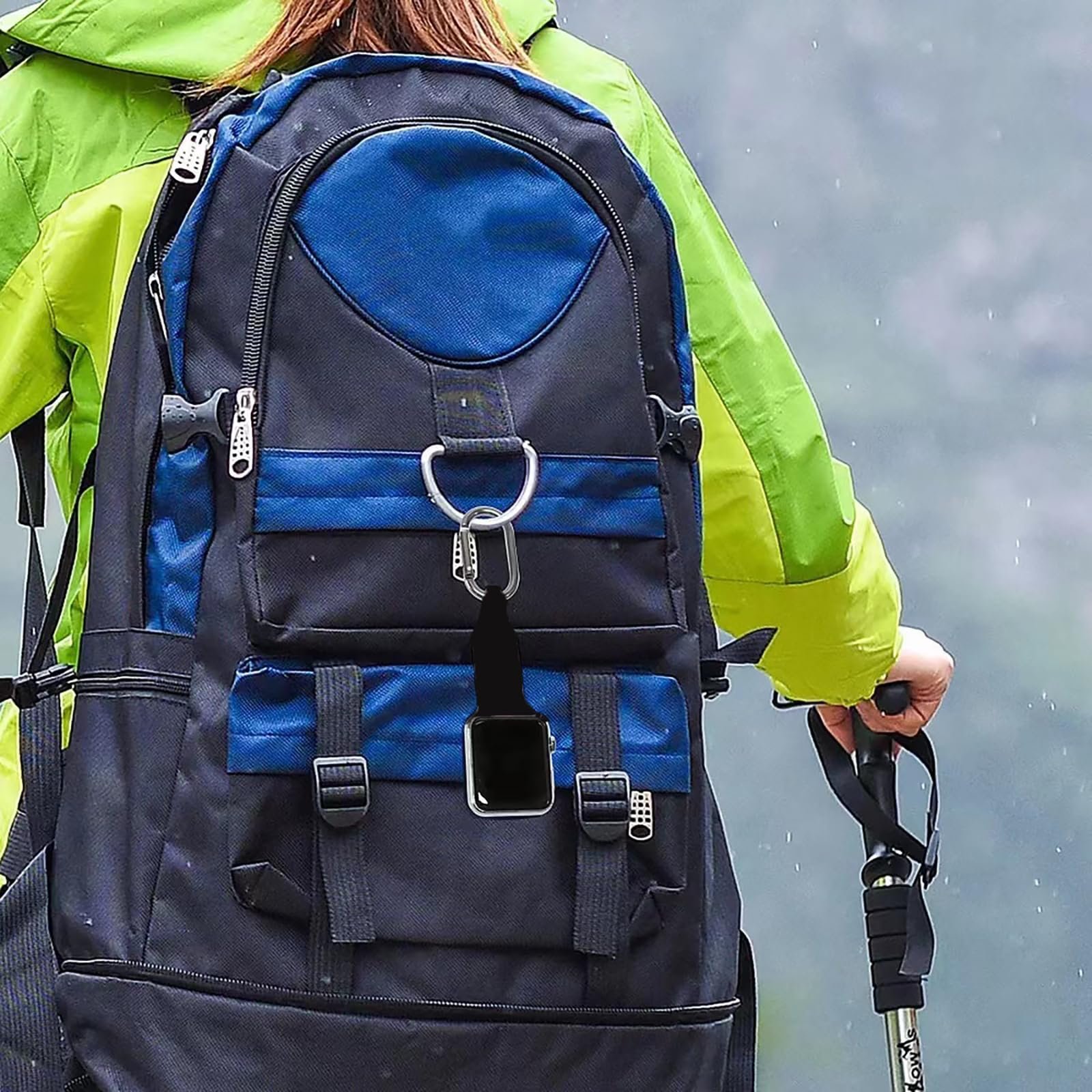 Metal Silicone Watch Band Compatible with Apple Watch Fob Necklace Keychain Clip Pocket watch Case 38mm 40mm 41mm 42mm 44mm 45mm for women men,Replacement Band for iwatch Series 9-1/SE. (Black, 38/40/41MM) - Image 3