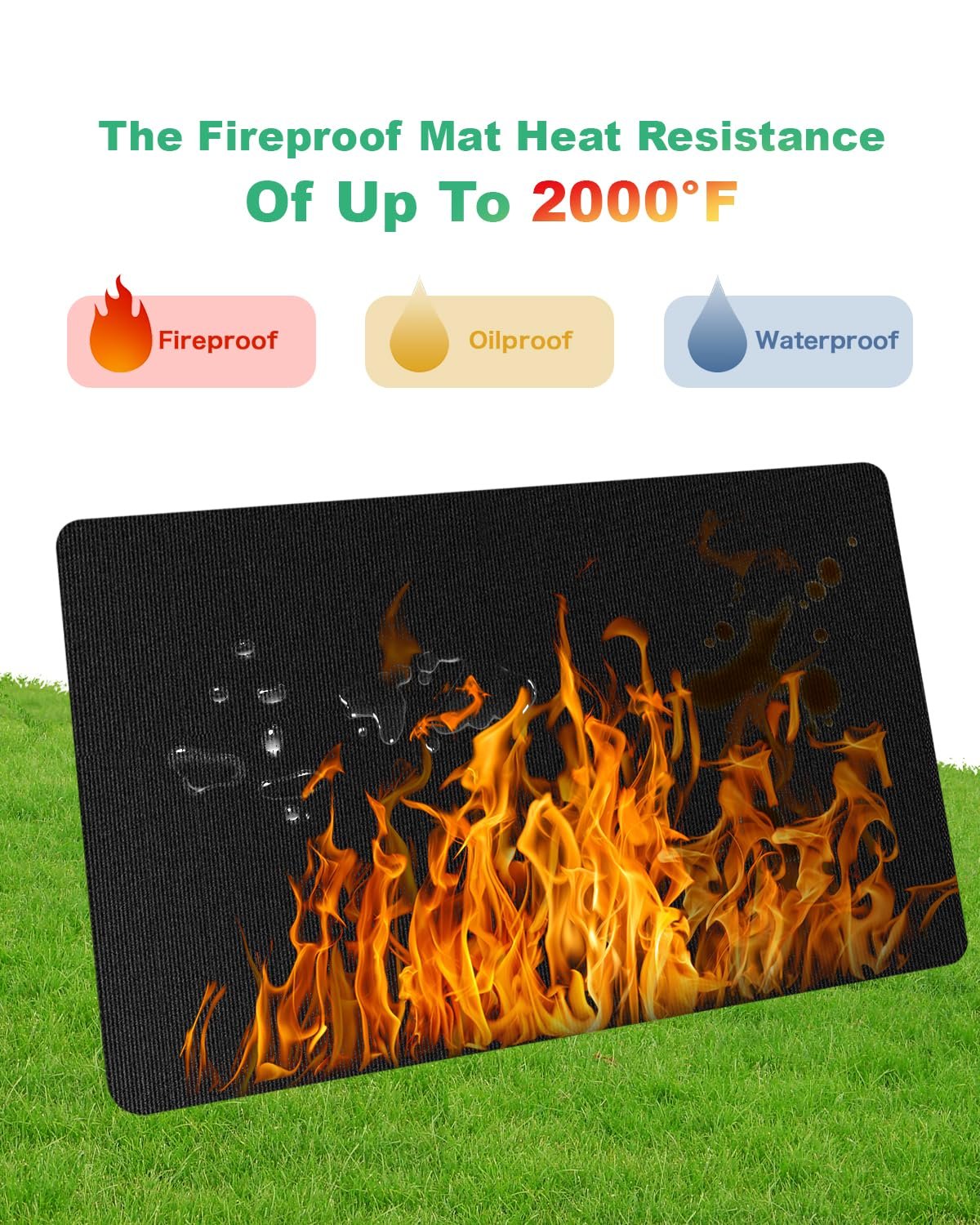 TAOMAND Large 76 x 52 inches Under Grill Mats for Outdoor Grill | Double-Sided Fireproof | Waterproof | Oil-Proof | Easy to Clean | Indoor Fireplace/Fire Pit Mat | Quality BBQ Mat for Deck Patio Lawn - Image 6